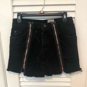 LF denim zipper skirt